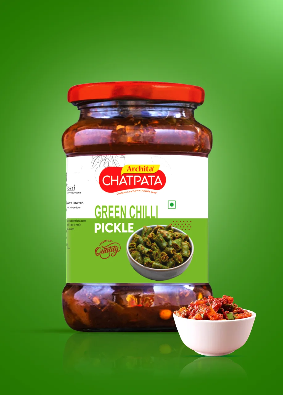 Archita Chatpata Green Chilli Pickle -Jar