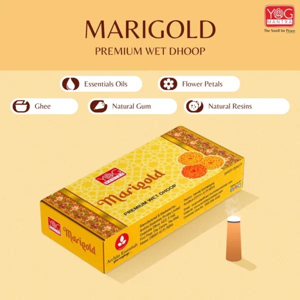 YogMantra Marigold Premium Wet Dhoop (Pack of 12) - Image 4