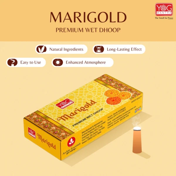 YogMantra Marigold Premium Wet Dhoop (Pack of 12) - Image 3