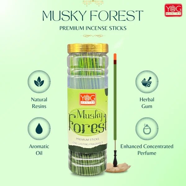 YogMantra Musky Forest Premium Incense Sticks (Pack of 1) - Image 4