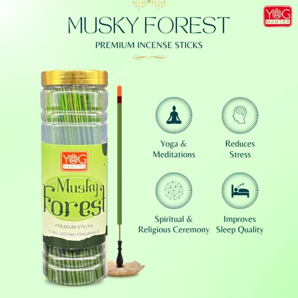 YogMantra Musky Forest Premium Incense Sticks (Pack of 1) - Image 5