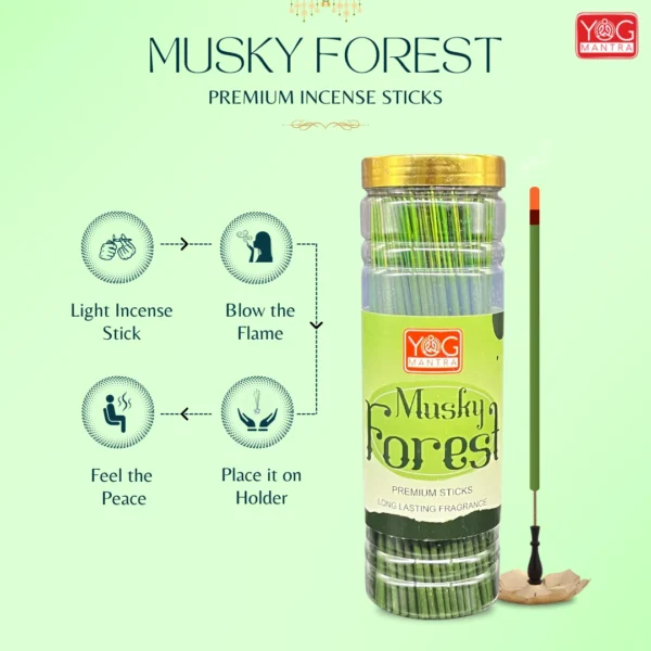 YogMantra Musky Forest Premium Incense Sticks (Pack of 1) - Image 3