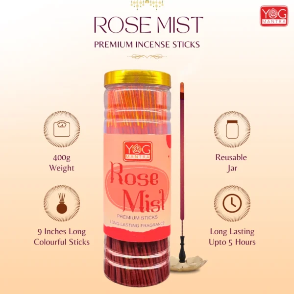 YogMantra Rose Mist Premium Incense Sticks (Pack of 1) - Image 2