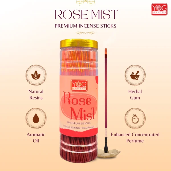 YogMantra Rose Mist Premium Incense Sticks (Pack of 1) - Image 4