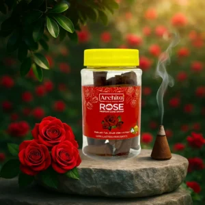 Archita Poojabatti Rose Premium Dhoop Cone Jar - 100 gm