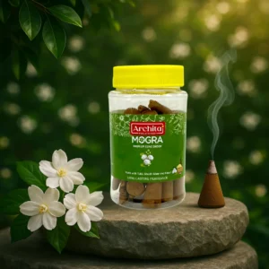 Archita Poojabatti Mogra Premium Dhoop Cone Jar - 100 gm