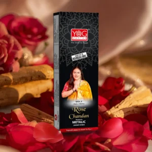 YogMantra Rose Chandan thick Metallic Dhoopsticks - (pack of 1)