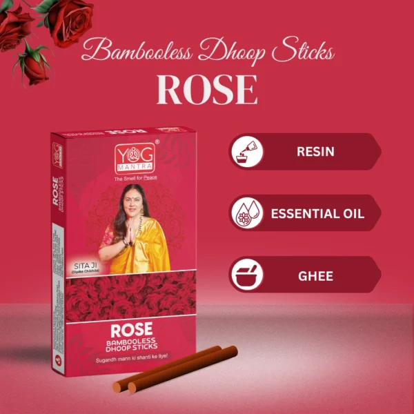 YogMantra Dhoopsticks Rose -(pack of 1) - Image 2