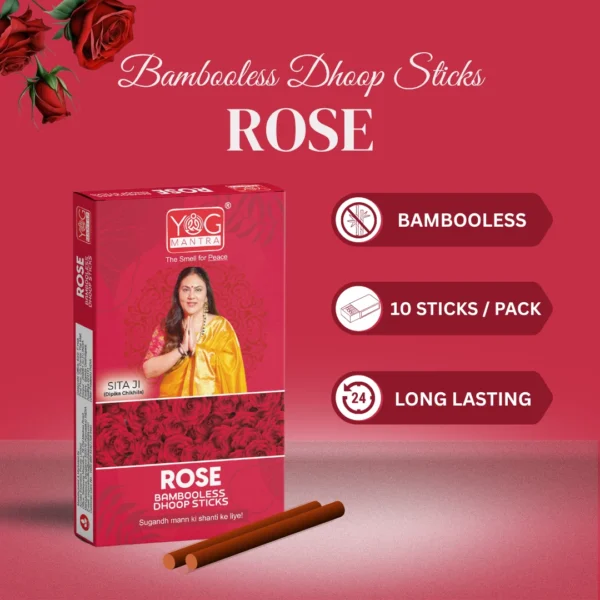 YogMantra Dhoopsticks Rose -(pack of 1) - Image 3