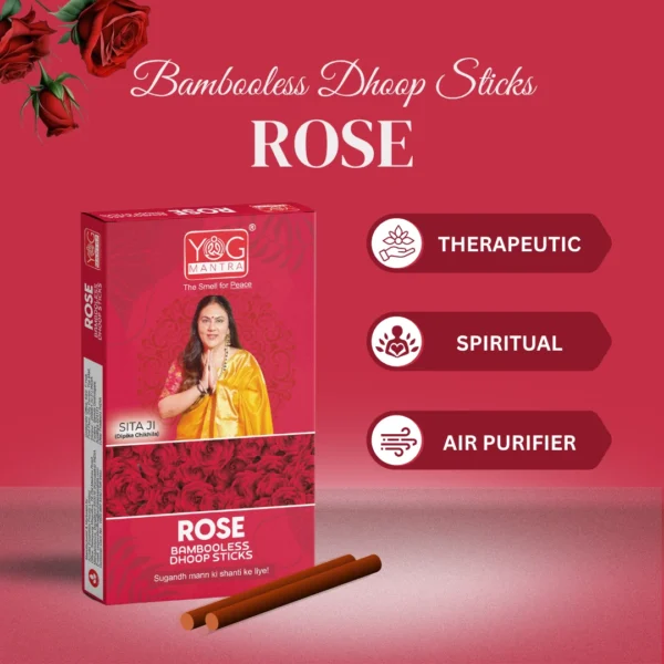 YogMantra Dhoopsticks Rose -(pack of 1) - Image 4