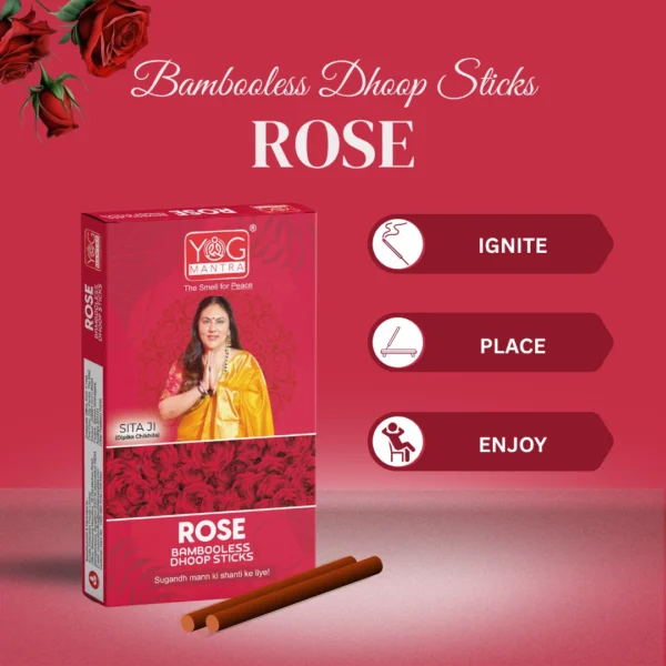 YogMantra Dhoopsticks Rose -(pack of 1) - Image 5