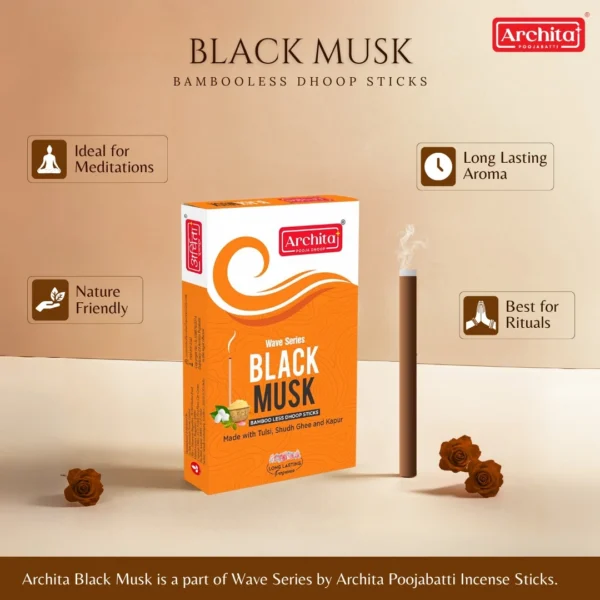 Archita Poojabatti Black Musk Dhoop Stick - (Pack of 1) - Image 5