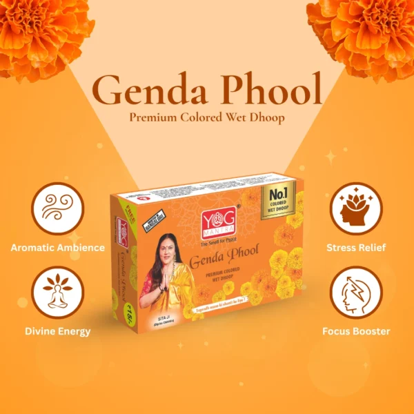 Yog Mantra Genda Phool Premium Colored Wet Dhoops - (pack of 1) - Image 4