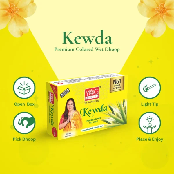 Yog Mantra Kewda Premium Colored Wet Dhoops - (pack of 1) - Image 2