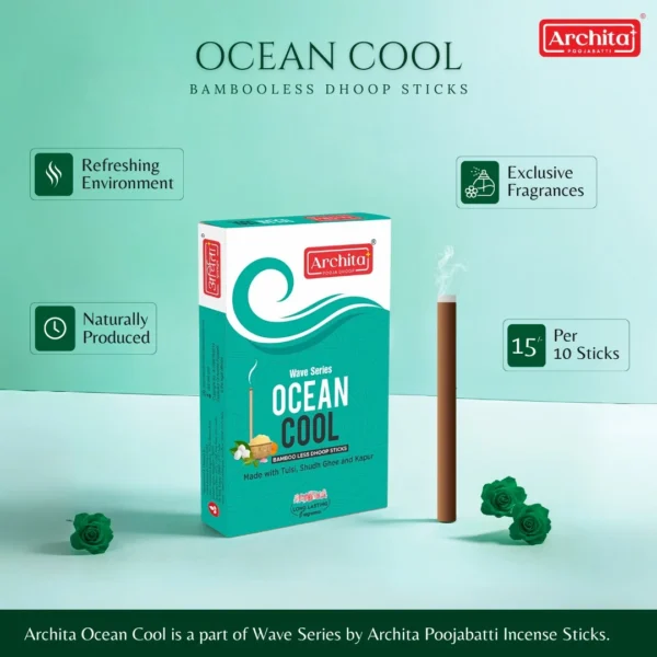 Archita Poojabatti Ocean Cool Dhoop Stick - (Pack of 1) - Image 2