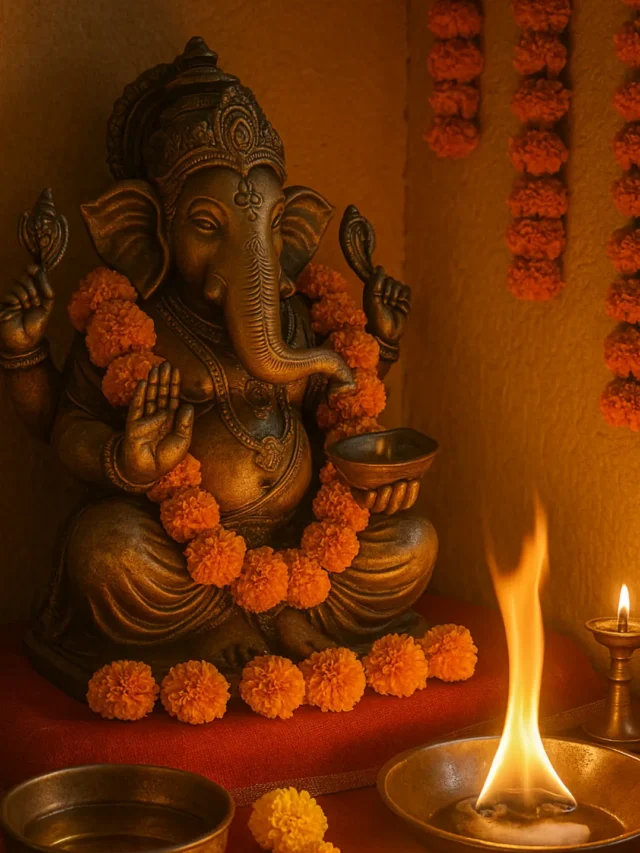 How to Create a Sacred Ganpati Corner Using Til Oil and Camphor Aarti
