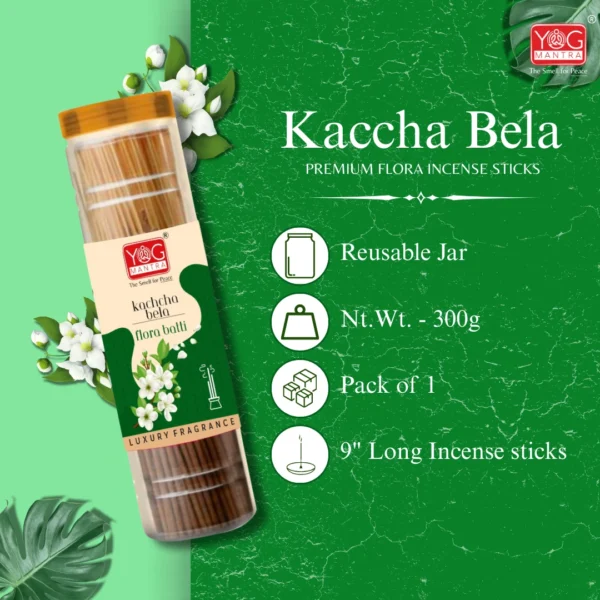Yog Mantra Kaccha Bela Premium Flora Jar Incense sticks(300gm)- Pack of 1 - Image 2