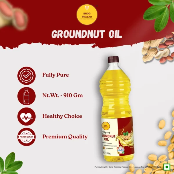 Bhog Prasad Pure and Natural Groundnut Oil 1000ml - (Pack of 1) - Image 2