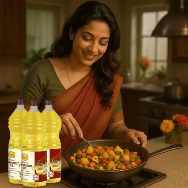 Bhog Prasad Pure and Natural Groundnut Oil 3000ml - (Pack of 3)