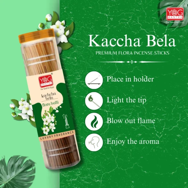 Yog Mantra Kaccha Bela Premium Flora Jar Incense sticks(300gm)- Pack of 1 - Image 5