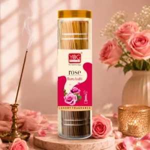 Yog Mantra Rose Premium Flora Jar Incense sticks(300gm)- Pack of 1