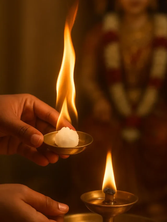 Navratri Aarti Ritual: Spiritual Power of Camphor and Til Oil Lamp