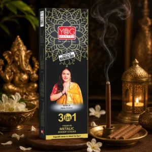 Yog Mantra 3 in 1 thick 6" long Premium Metallic Dhoop Sticks - (Pack of 1)