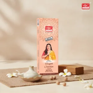 Yog Mantra Elegant Chandan thick 6" long Premium Metallic Dhoop Sticks - (Pack of 1)