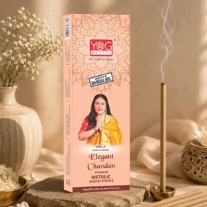 Yog Mantra Elegant Chandan thick 6" long Premium Metallic Dhoop Sticks - (Pack of 1)