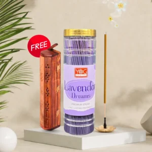 YogMantra Lavendor Dreams Premium Incense Sticks with wooden holder - 400gm (Pack of 1)