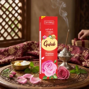 Archita Poojabatti Premium Incense Sticks Gulab - (Pack of 6)
