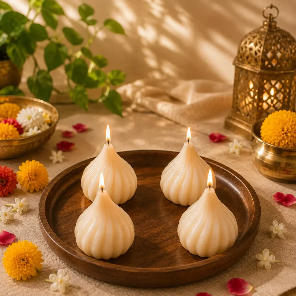 Modak Shaped Soy Wax Scented Candles – Pack of 4