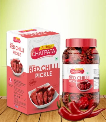 image of Archita Chatpata Stuffed Red Chilli Pickle